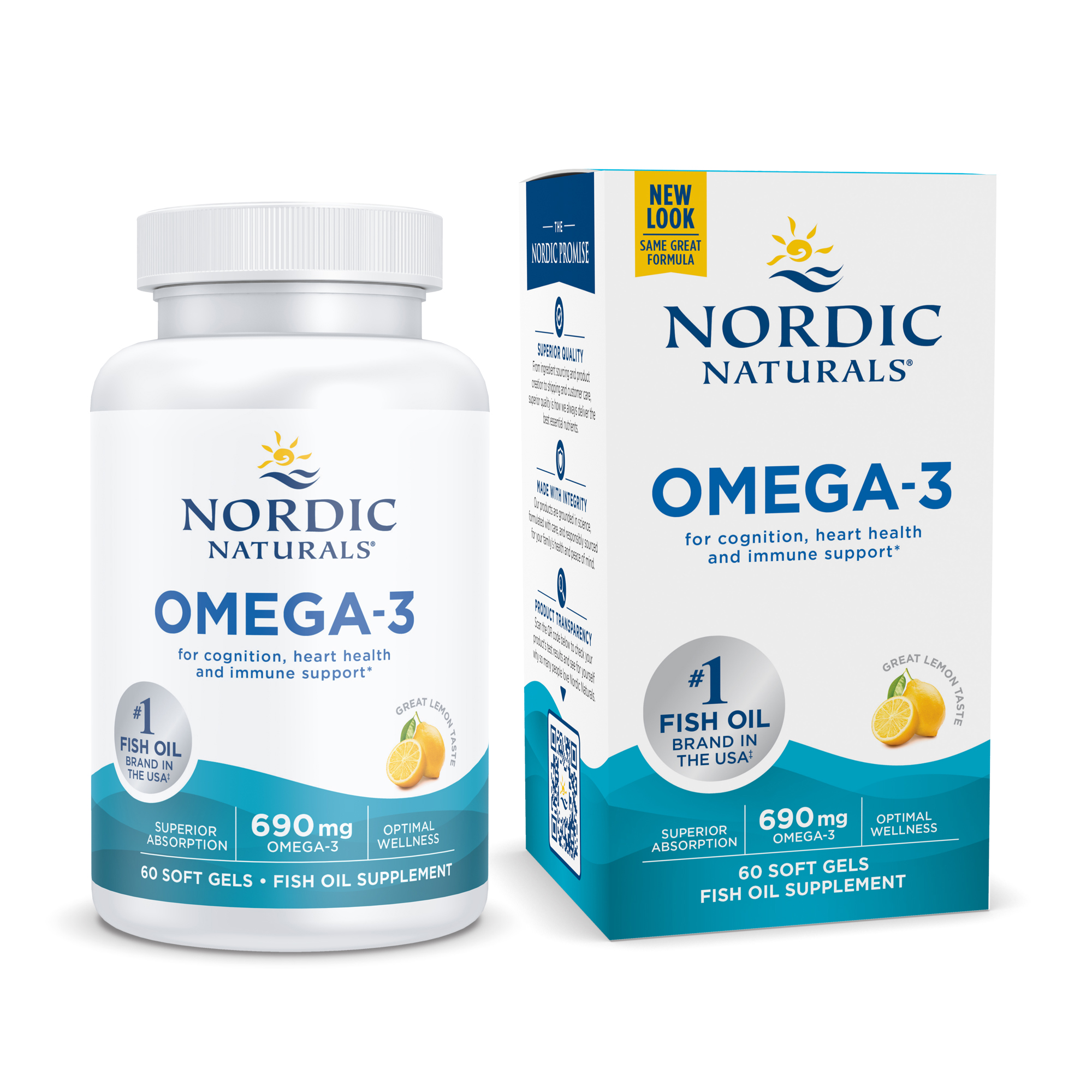Nordic Naturals Omega-3 Lemon 60 Soft Gels